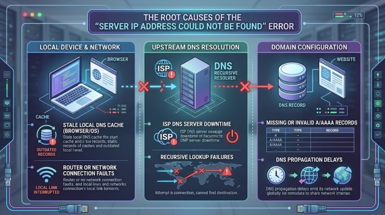 Server IP address could not be found